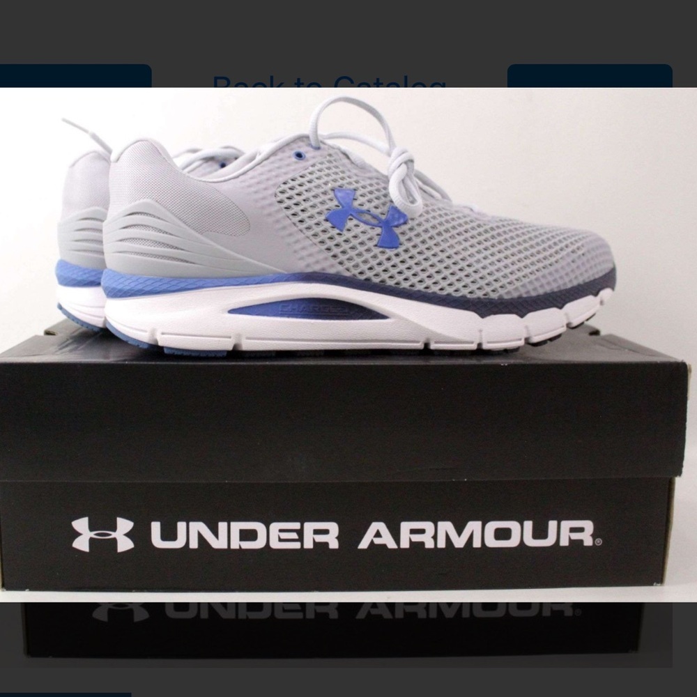 Under Armour Gray and Blue Athletic Shoes with Cushioned Heel